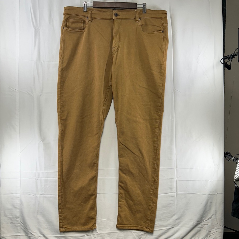 TPJ Athletic Fit Pants Mens 42x35 Brown Cotton Blend Stretch Straight‎ Leg